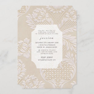 Vintage Wallpaper French Floral Pattern Invite