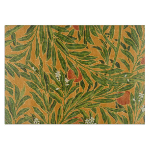 Vintage wallpaper pattern orange tree artwork cutting board