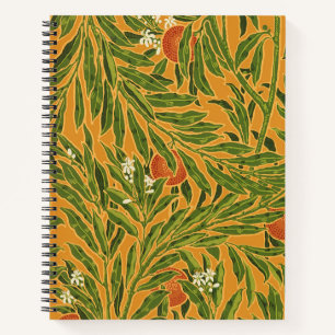 Vintage wallpaper pattern orange tree artwork notebook