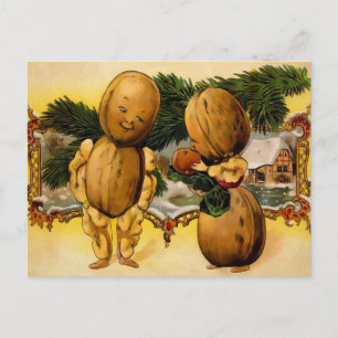 Vintage Walnut Family Christmas Postcard