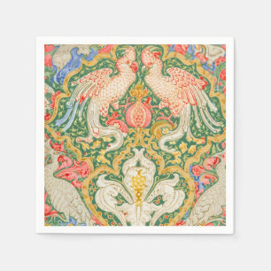 Vintage Walter Crane Cockatoo and Peacock Art Napkin