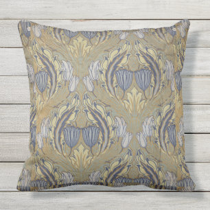 Vintage Walter Crane Decorative Art Tulip Cushion