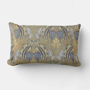 Vintage Walter Crane Decorative Art Tulip Lumbar Cushion