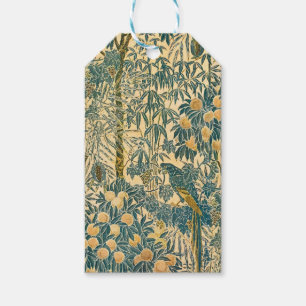 Vintage Walter Crane Macaw and Citrus Fruit Art Gift Tags