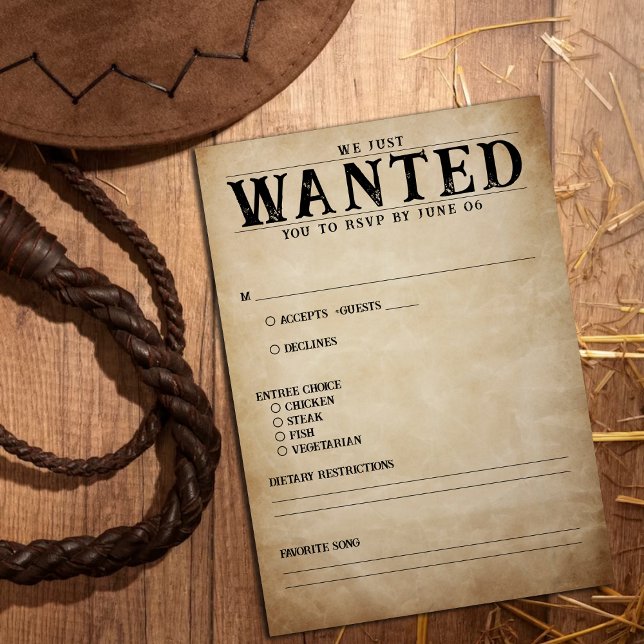Vintage Wanted Poster Wedding RSVP (Vintage Wanted Poster Wedding RSVP)