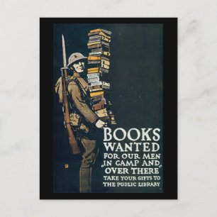 Vintage War Postcards, Books wanted Postcard