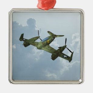 Vintage Warbird Flight Military Aviation Art Metal Tree Decoration