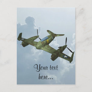 Vintage Warbird Flight Military Aviation Art Postcard