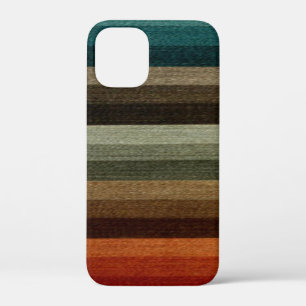 Vintage Warm Autumn Striped Pattern, Earth Tones iPhone 12 Mini Case