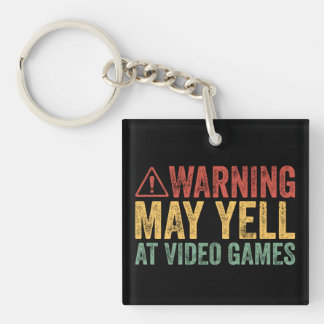 Vintage Warning May Yell At Video Games Key Ring