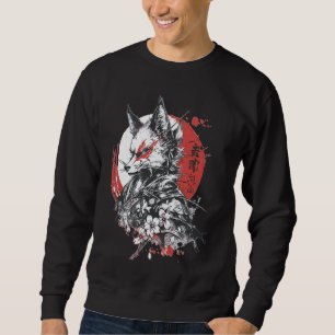 Vintage Warrior Fox Japanese Aesthetic Streetwear  Sweatshirt