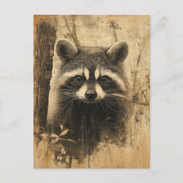 Vintage Wash Bear Portrait Postcard (Front)