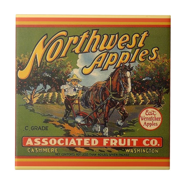 Vintage Washington apples advertising Crate tile (Front)