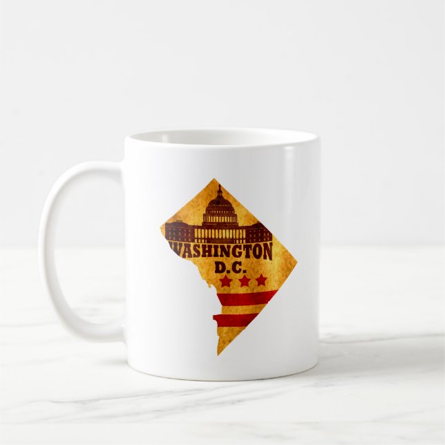 Vintage Washington DC Map Coffee Mug (Left)
