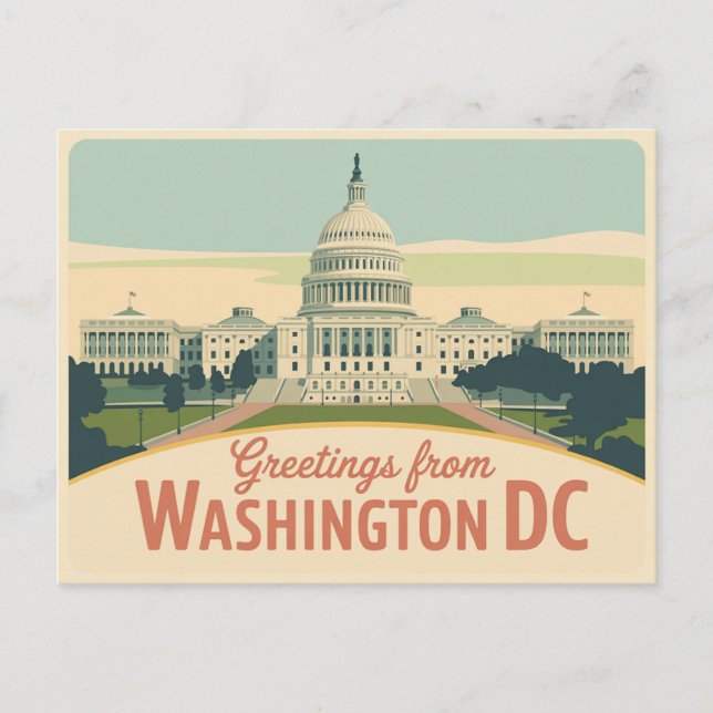 Vintage Washington DC Postcard | Greetings from (Front)