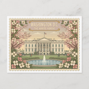 Vintage Washington DC The White House Travel Postcard