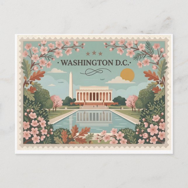 Vintage Washington DC Travel Holiday Postcard (Front)