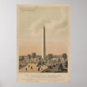 Vintage Washington Monument Illustration (1886) Poster