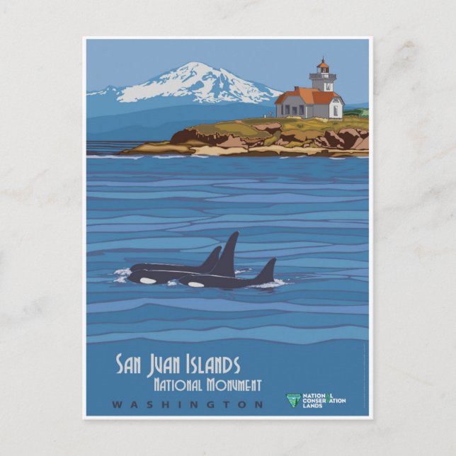 Vintage Washington San Juan Islands Travel Postcard (Front)