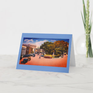 Vintage Washington Square, Newport, Rhode Island Holiday Card