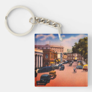 Vintage Washington Square, Newport, Rhode Island Key Ring