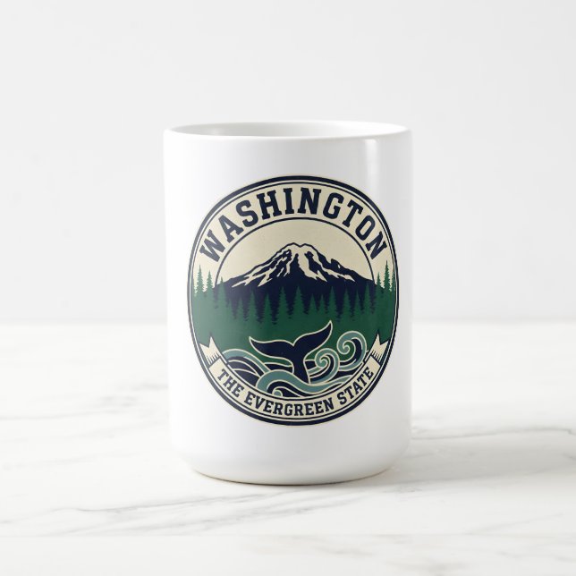 Vintage Washington State Emblem  Coffee Mug (Center)