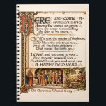Vintage Wassail Song Illuminated Manuscript Art  Notebook<br><div class="desc">Wassail Christmas Carol. Wassail is the act of toasting the gods for a bountiful harvest with a hot, spiced punch often associated with Christmas. Particularly popular in Germanic countries, the term itself is a contraction of the Middle English phrase wæs hæil, meaning "be healthy". The origins of the practice of...</div>