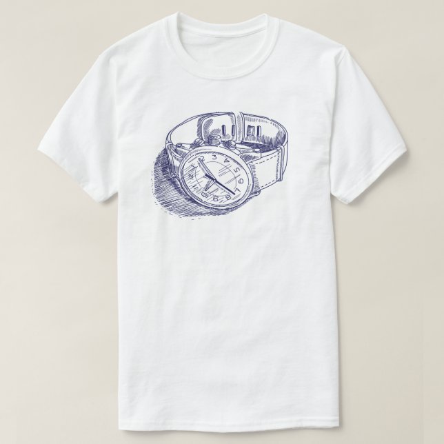Vintage Watch Illustration Tshirt (Design Front)