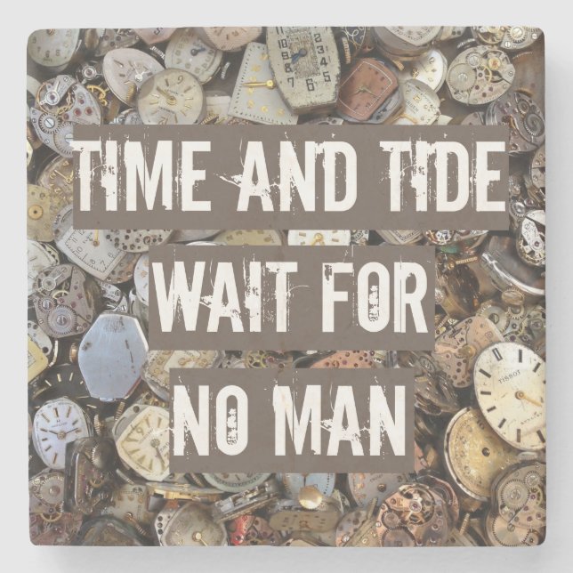 Vintage Watches Old Proverb Quote Stone Stone Coaster (Front)