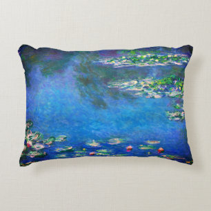 Vintage Water Lilies by Claude Monet Decorative Cushion
