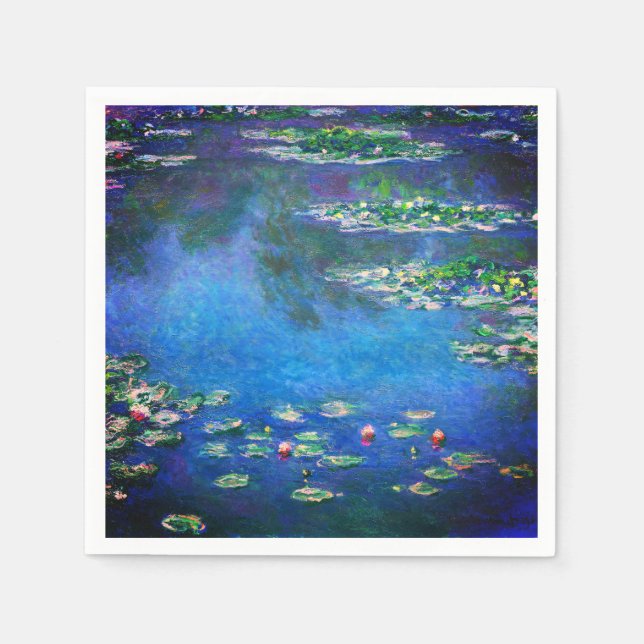 Vintage Water Lilies by Claude Monet Napkin (Front)