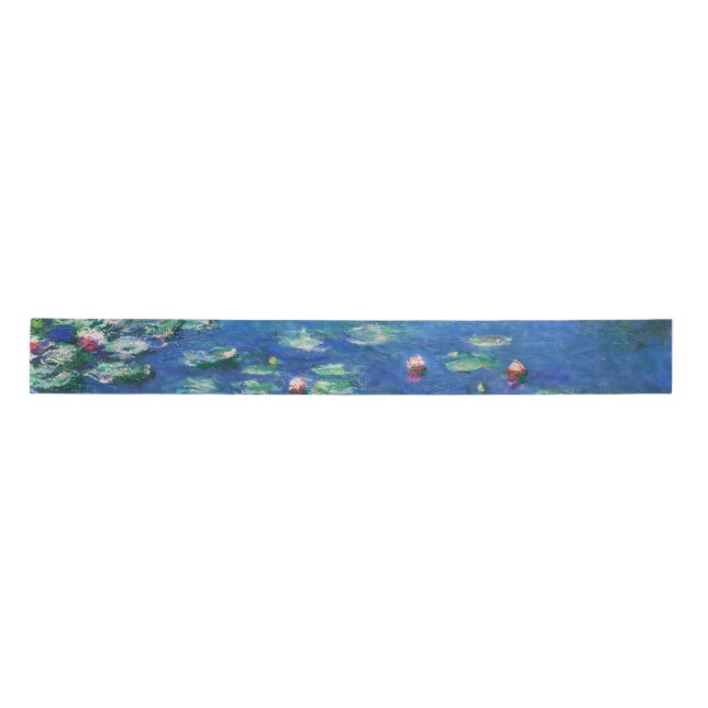 Vintage Water Lilies by Claude Monet Satin Ribbon (Front)