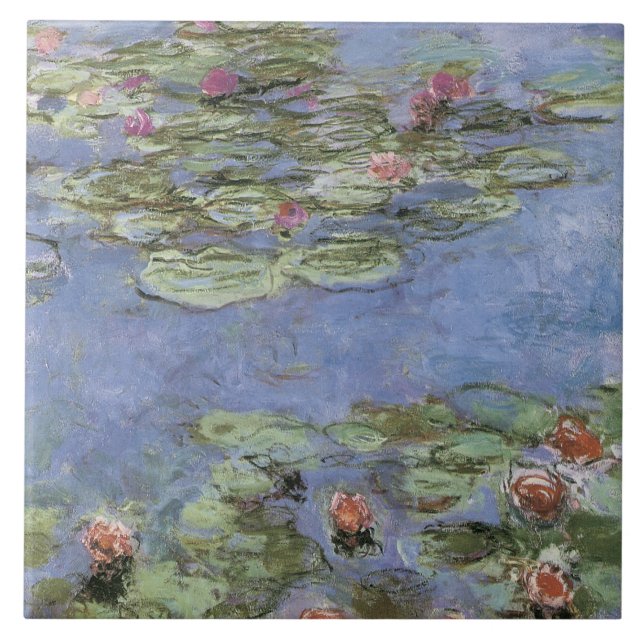 Vintage Water Lilies Tile (Front)