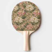 Vintage Water Lotus Botanical Floral Pattern