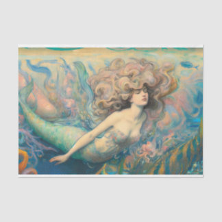 Vintage Water Maiden Mermaid Mermaids Decoupage Tissue Paper