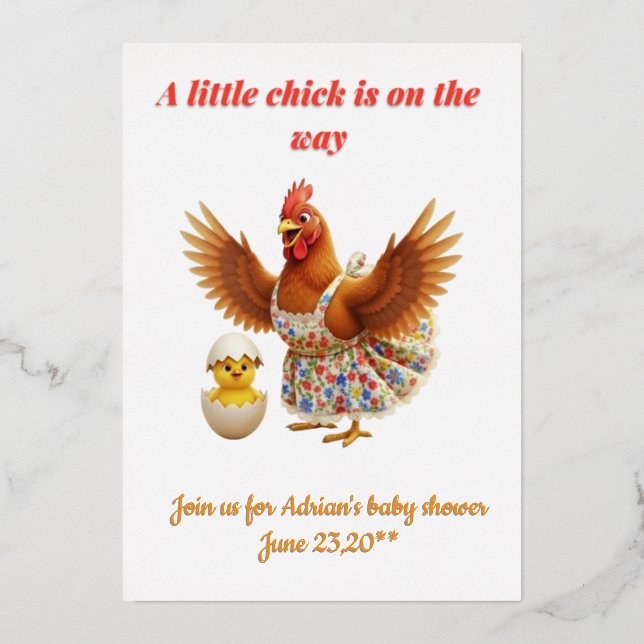 Vintage Watercolor A little Chick is on the way (Front)