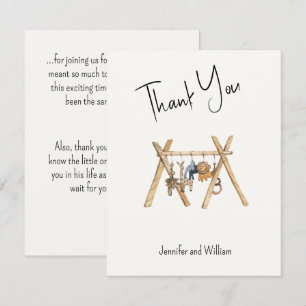 Vintage Watercolor Animal Baby Gym Baby Shower Thank You Card