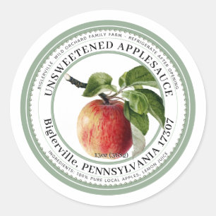 Vintage Watercolor Apple Classic Round Sticker