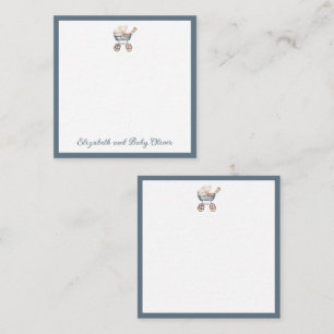 Vintage Watercolor Baby Carriage Personalised Card