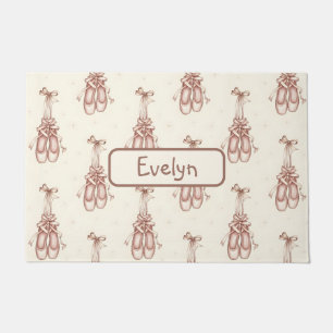 Vintage Watercolor Ballet Slippers Doormat