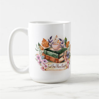 Vintage Watercolor Books and Coffee Just One More Mug