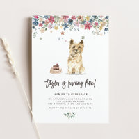 Vintage Watercolor Cairn Terrier Dog Birthday
