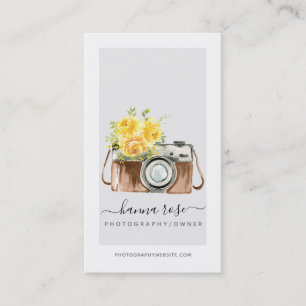 Vintage Watercolor Camera Business Cards