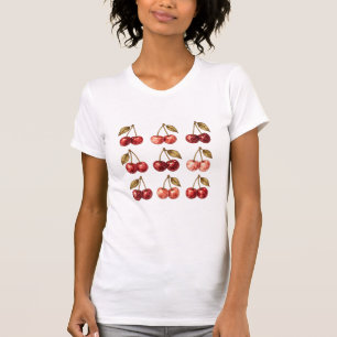 Vintage Watercolor Cherries graphic T-shirt