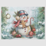 Vintage Watercolor Decoupage Christmas Snowman<br><div class="desc">Whimsical Vintage Watercolor Decoupage Christmas Snowman Tissue Paper sheets for crafting,  furniture decoupage & gift wrapping.
Thank you for shopping in my store!
All My Love, 
Fluid,  Digital,  Dotted & Graphic Arts</div>