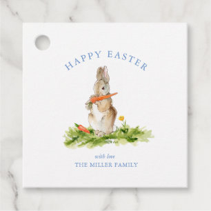 Vintage Watercolor Easter bunny Favour Tags