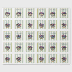 Vintage Watercolor Fig Harvest Kitchen Labels Wrapping Paper