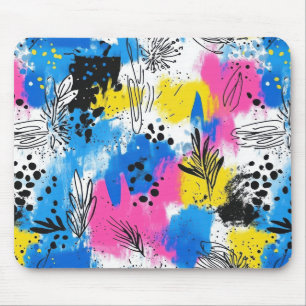 Vintage Watercolor Floral Abstract Pattern (15) Mouse Pad