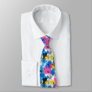 Vintage Watercolor Floral Abstract Pattern (15) Tie