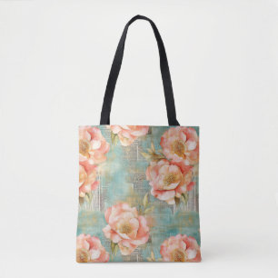 Vintage Watercolor Floral Abstract Pattern (18) Tote Bag
